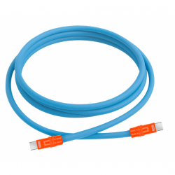 Kabel Newell USB-C - USB-C 100 W, 2 m, silikonowy, niebiesko-pomarańczowy